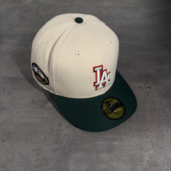 New Era Other - New Era Los Angeles Dodgers Hat 7 1/2 Cream Dark Green Red Mexico Heritage MLB